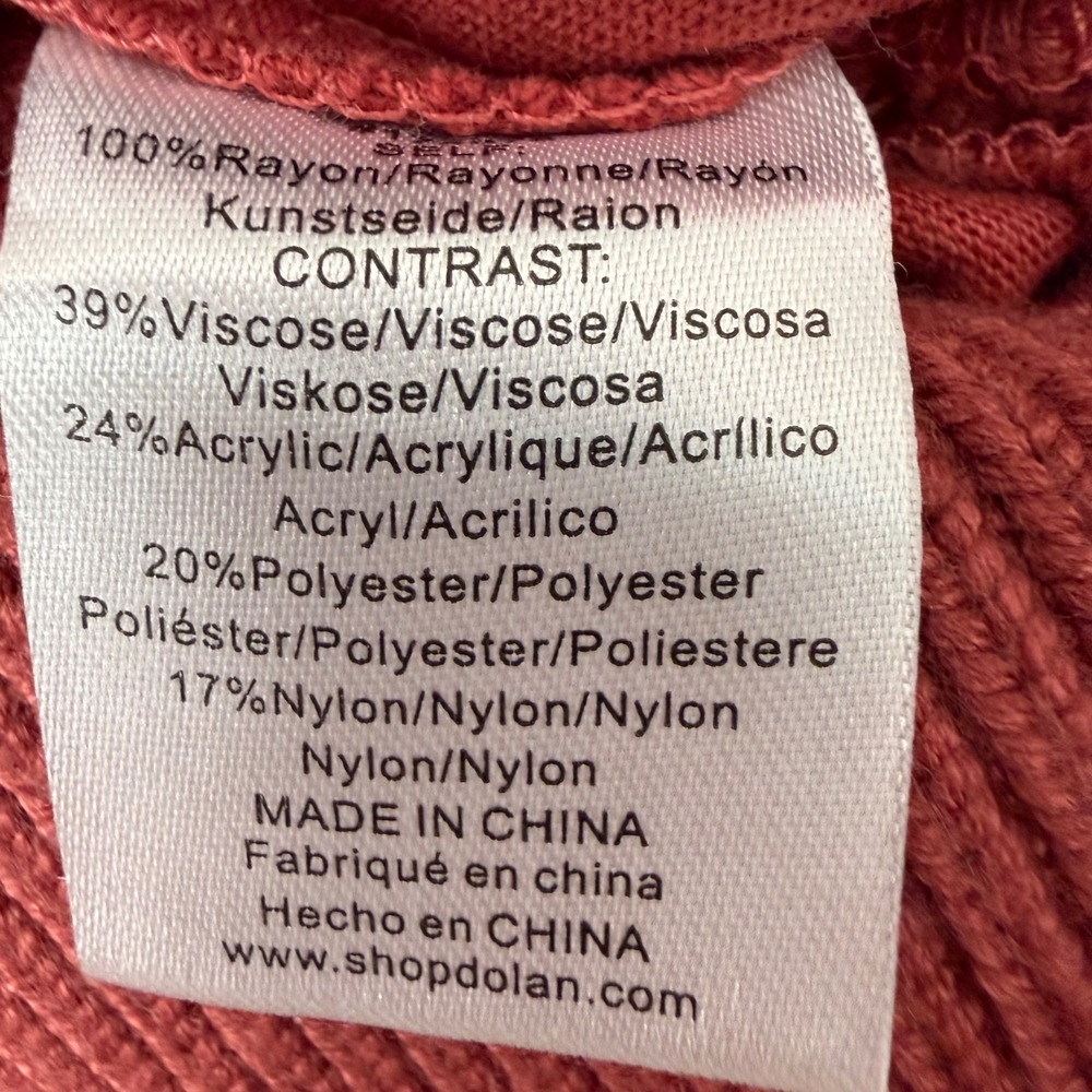 Dolan Left Coast Anthropologie Rust Fringe Sweater XS | Puff Sleeve Fall Top - Picture 8 of 10